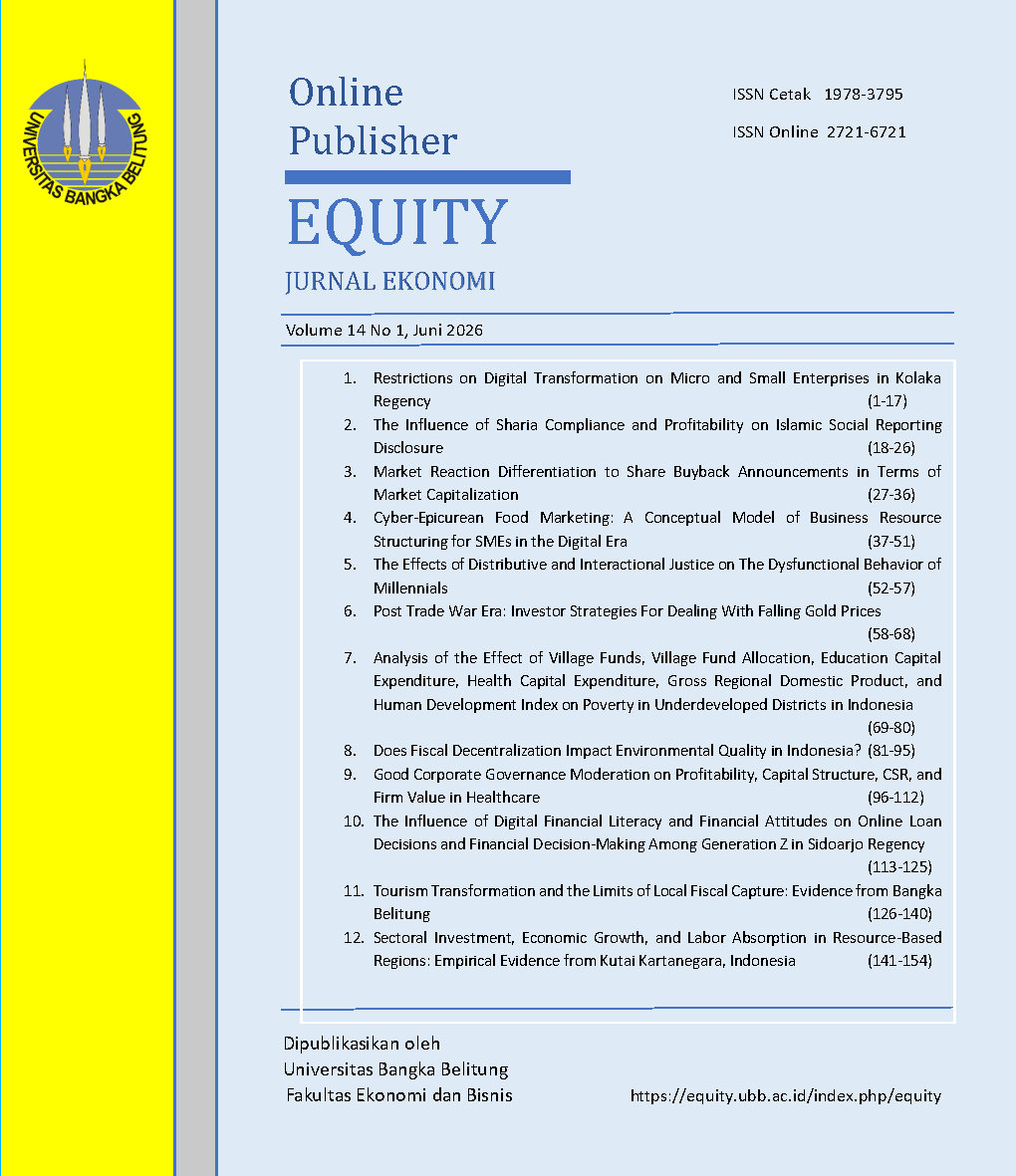 					View Vol. 14 No. 1 (2026): Equity : Jurnal Ekonomi
				